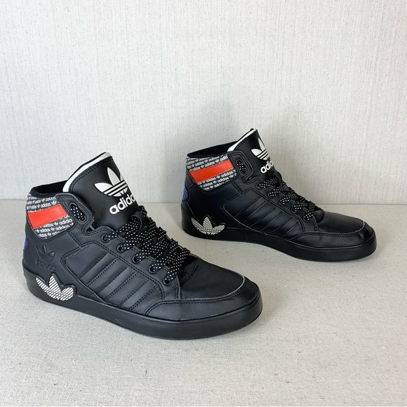 Adidas~Men’s Originals Hardcourt Hi Black Active Red, Blue Athletic Shoes~Sz 8 - Picture 7 of 14